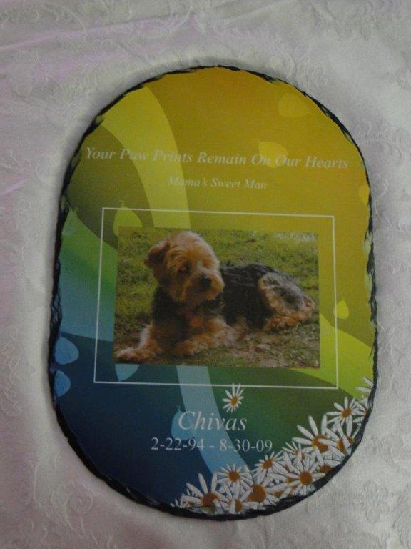 Pet Memorial made with sublimation printing